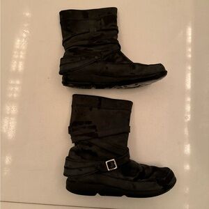 Dansko Women’s Greenish-Black Mid-calf Boots with Buckle Details